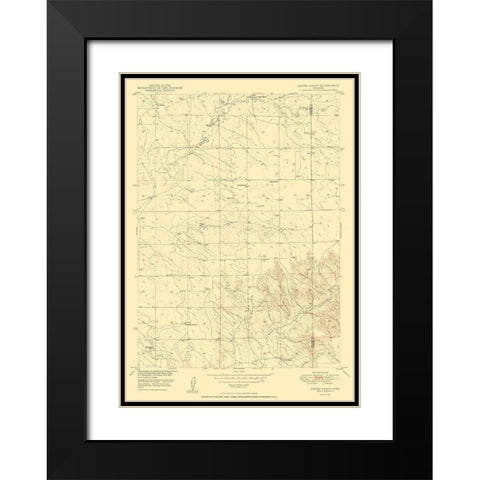Amend Ranch Wyoming Quad - USGS 1950 Black Modern Wood Framed Art Print with Double Matting by USGS