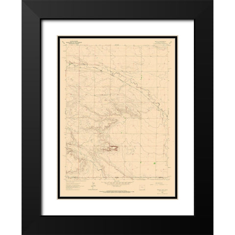 Arcola Wyoming Quad - USGS 1963 Black Modern Wood Framed Art Print with Double Matting by USGS