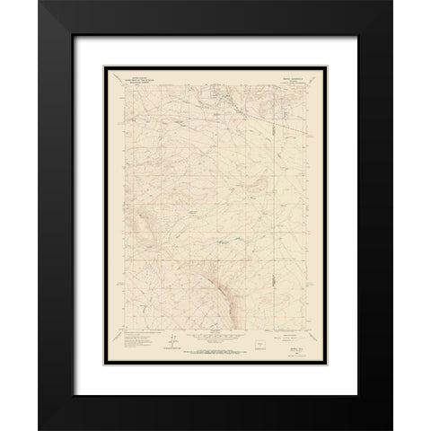 Bairoil Wyoming Quad - USGS 1961 Black Modern Wood Framed Art Print with Double Matting by USGS