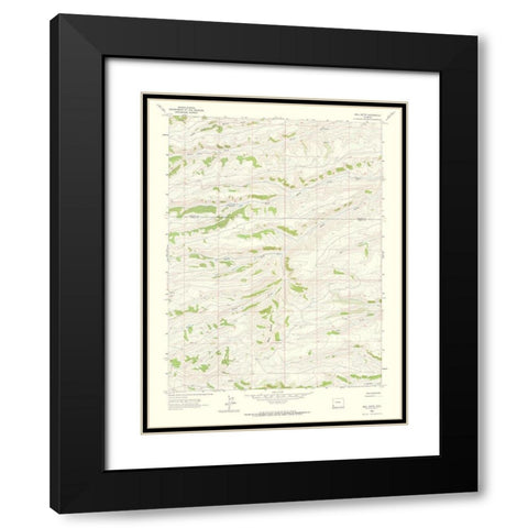 Bell Butte Wyoming Quad - USGS 1962 Black Modern Wood Framed Art Print with Double Matting by USGS