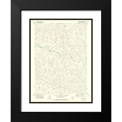 Bogie Draw Wyoming Quad - USGS 1971 Black Modern Wood Framed Art Print with Double Matting by USGS