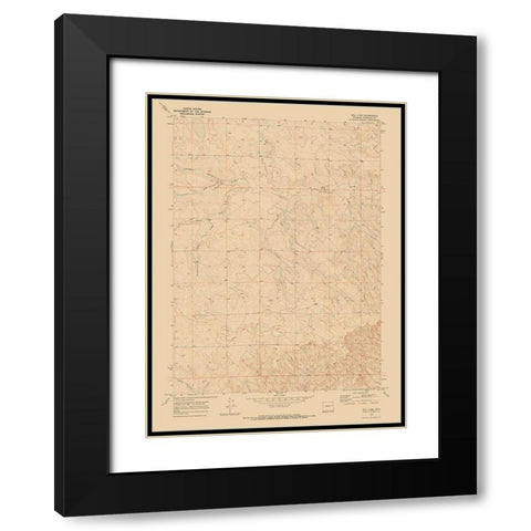 North West Bill Wyoming Quad - USGS 1970 Black Modern Wood Framed Art Print with Double Matting by USGS