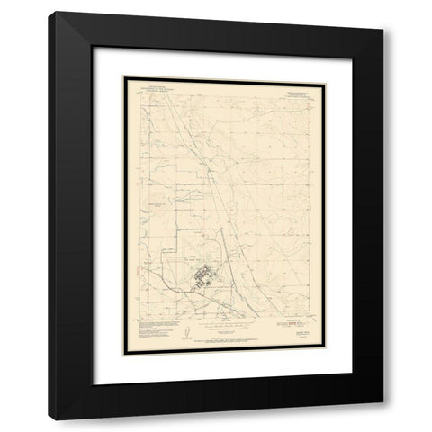 Bishop Wyoming Quad - USGS 1952 Black Modern Wood Framed Art Print with Double Matting by USGS