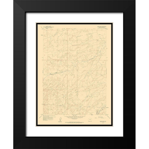Broad Mesa Wyoming Quad - USGS 1959 Black Modern Wood Framed Art Print with Double Matting by USGS