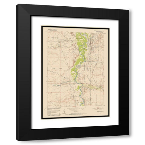 Bonneville Wyoming Quad - USGS 1950 Black Modern Wood Framed Art Print with Double Matting by USGS