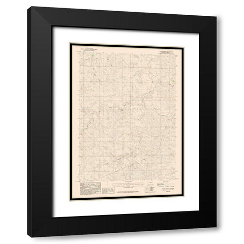 Baker Spring Wyoming Quad - USGS 1984 Black Modern Wood Framed Art Print with Double Matting by USGS