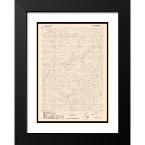 Baker Spring Wyoming Quad - USGS 1984 Black Modern Wood Framed Art Print with Double Matting by USGS