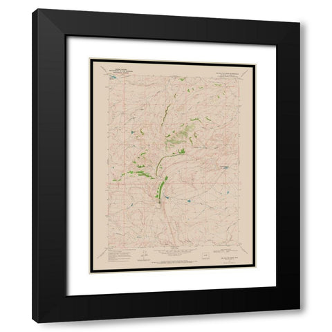 Big Sulfur Draw Wyoming Quad - USGS 1968 Black Modern Wood Framed Art Print with Double Matting by USGS