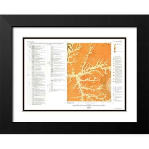 Burley Draw Quad Wyoming - Roehler 1974 Black Modern Wood Framed Art Print with Double Matting by Roehler