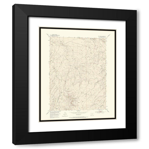 Butte Well Wyoming Quad - USGS 1952 Black Modern Wood Framed Art Print with Double Matting by USGS