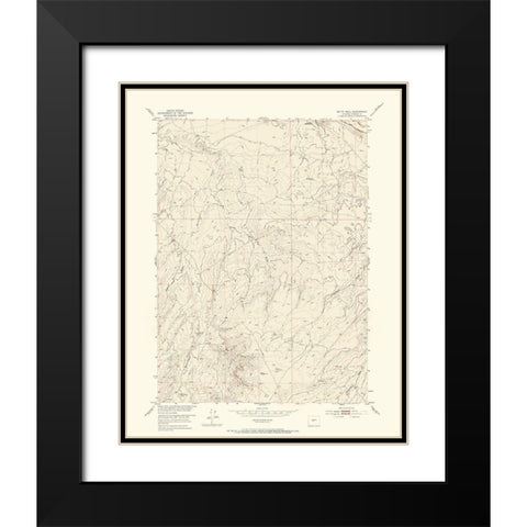 Butte Well Wyoming Quad - USGS 1952 Black Modern Wood Framed Art Print with Double Matting by USGS