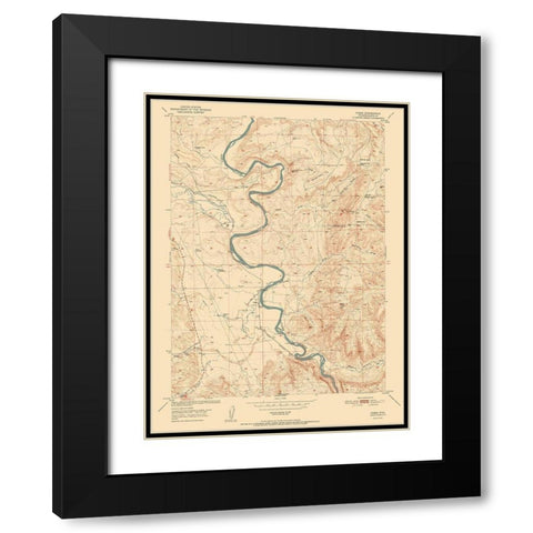 Cassa Wyoming Quad - USGS 1952 Black Modern Wood Framed Art Print with Double Matting by USGS