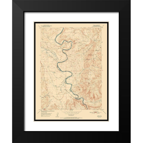 Cassa Wyoming Quad - USGS 1952 Black Modern Wood Framed Art Print with Double Matting by USGS