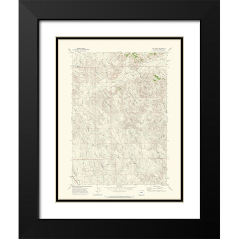 Calf Creek Wyoming Quad - USGS 1971 Black Modern Wood Framed Art Print with Double Matting by USGS