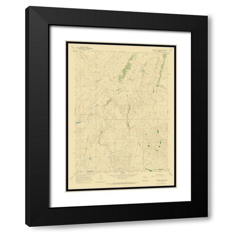 Cornell Gulch Wyoming Quad - USGS 1967 Black Modern Wood Framed Art Print with Double Matting by USGS