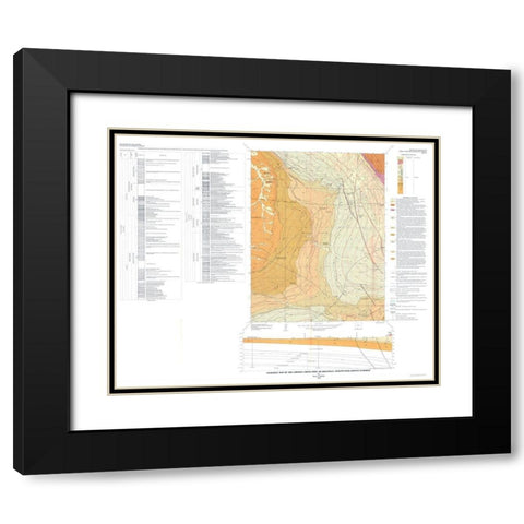 Chicken Creek West Quad Wyoming - Roehler 1967 Black Modern Wood Framed Art Print with Double Matting by Roehler