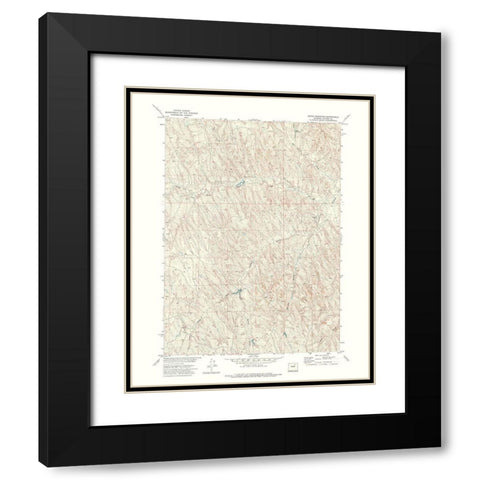 Coyer Reservoir Wyoming Quad - USGS 1972 Black Modern Wood Framed Art Print with Double Matting by USGS