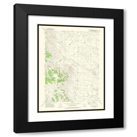 Coon Track Creek Wyoming Quad - USGS 1971 Black Modern Wood Framed Art Print with Double Matting by USGS