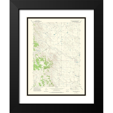 Coon Track Creek Wyoming Quad - USGS 1971 Black Modern Wood Framed Art Print with Double Matting by USGS