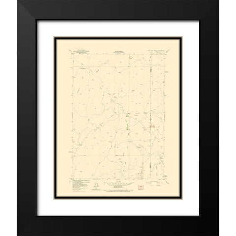 Dry Fork Ranch Wyoming Quad - USGS 1973 Black Modern Wood Framed Art Print with Double Matting by USGS