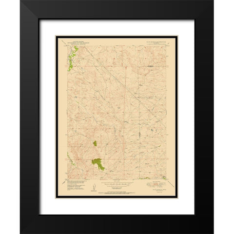 Dilts Ranch Wyoming Quad - USGS 1950 Black Modern Wood Framed Art Print with Double Matting by USGS