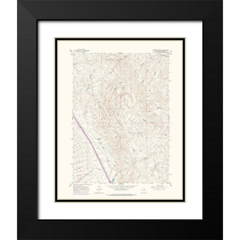 Dugout Ranch Wyoming Quad - USGS 1973 Black Modern Wood Framed Art Print with Double Matting by USGS