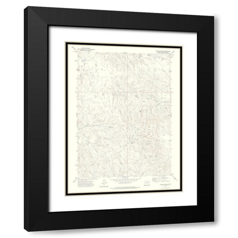 Double Tanks Wyoming Quad - USGS 1971 Black Modern Wood Framed Art Print with Double Matting by USGS