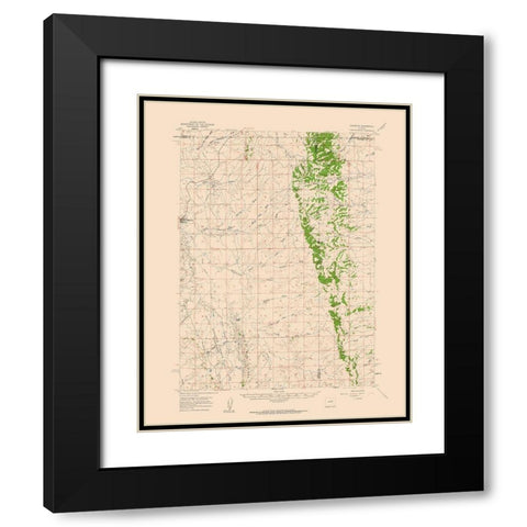 Edgerton Wyoming Quad - USGS 1959 Black Modern Wood Framed Art Print with Double Matting by USGS
