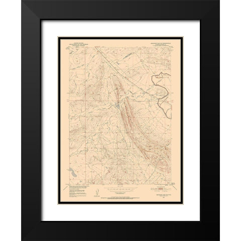 North West Emigrant Gap Wyoming Quad - USGS 1951 Black Modern Wood Framed Art Print with Double Matting by USGS
