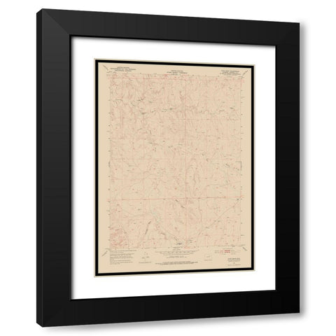 Fats Draw Wyoming Quad - USGS 1953 Black Modern Wood Framed Art Print with Double Matting by USGS