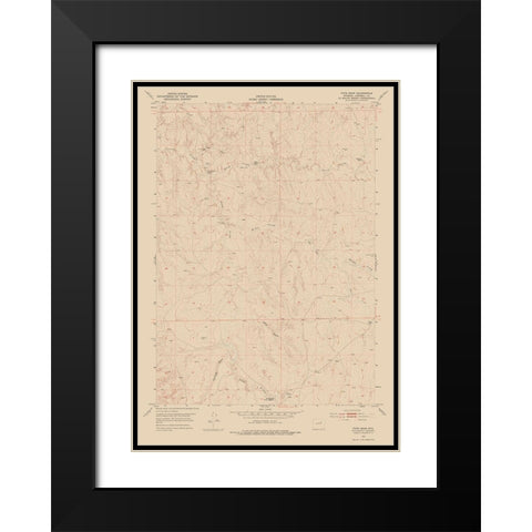 Fats Draw Wyoming Quad - USGS 1953 Black Modern Wood Framed Art Print with Double Matting by USGS