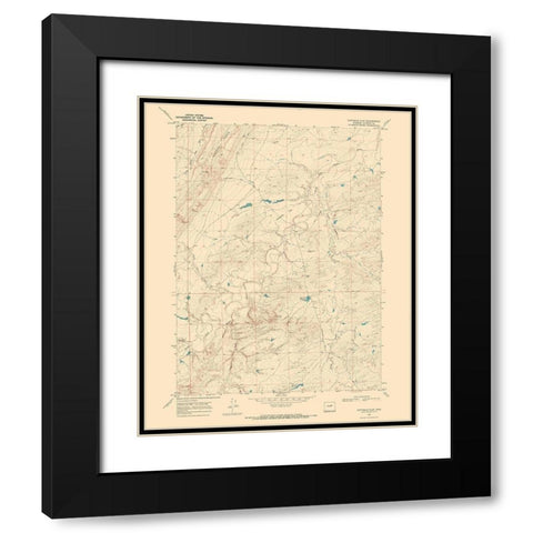 Fiftymile Flat Wyoming Quad - USGS 1968 Black Modern Wood Framed Art Print with Double Matting by USGS
