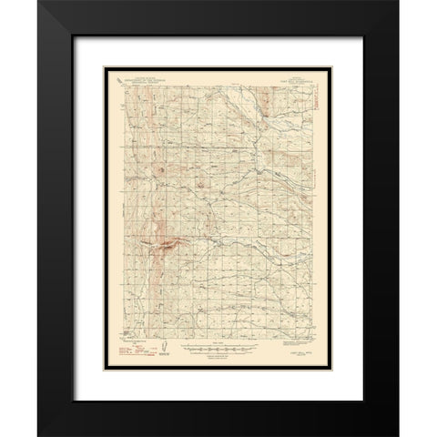 Fort Hill Wyoming Quad - USGS 1947 Black Modern Wood Framed Art Print with Double Matting by USGS