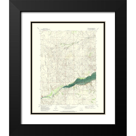 Ferris Lake Wyoming Quad - USGS 1971 Black Modern Wood Framed Art Print with Double Matting by USGS