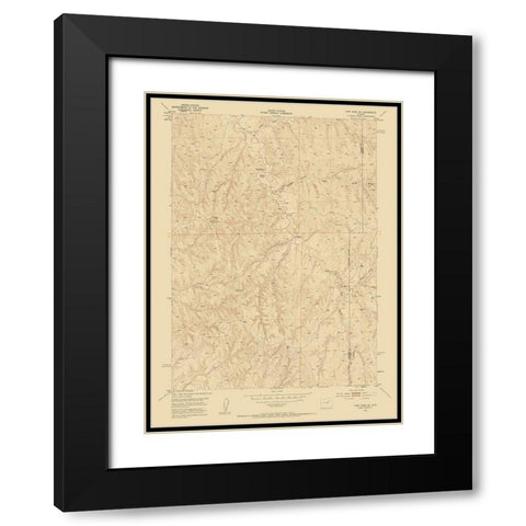Fort Reno Wyoming Quad - USGS 1953 Black Modern Wood Framed Art Print with Double Matting by USGS