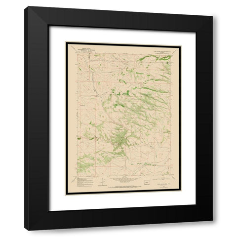 First Water Draw Wyoming Quad - USGS 1968 Black Modern Wood Framed Art Print with Double Matting by USGS