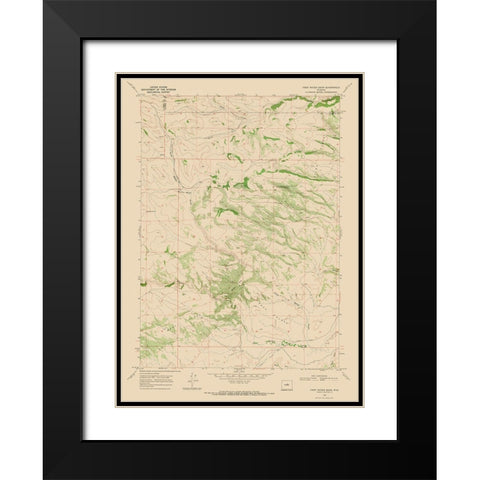 First Water Draw Wyoming Quad - USGS 1968 Black Modern Wood Framed Art Print with Double Matting by USGS