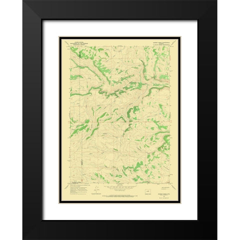 Gordon Creek Wyoming Quad - USGS 1967 Black Modern Wood Framed Art Print with Double Matting by USGS