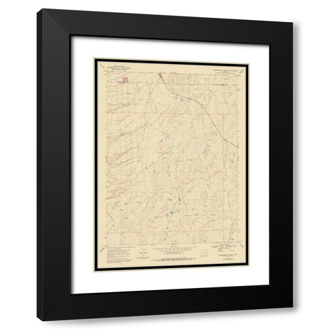 Government Creek Wyoming Quad - USGS 1968 Black Modern Wood Framed Art Print with Double Matting by USGS