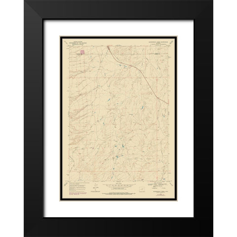 Government Creek Wyoming Quad - USGS 1968 Black Modern Wood Framed Art Print with Double Matting by USGS