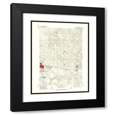 East Gillette Wyoming Quad - USGS 1971 Black Modern Wood Framed Art Print with Double Matting by USGS