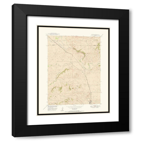 Glendo Wyoming Quad - USGS 1949 Black Modern Wood Framed Art Print with Double Matting by USGS
