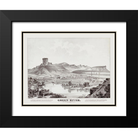 Green River Wyoming - Glover 1875 Black Modern Wood Framed Art Print with Double Matting by Glover