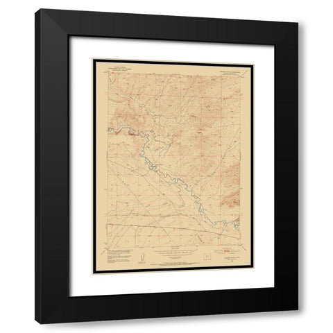 Graham Ranch Wyoming Quad - USGS 1951 Black Modern Wood Framed Art Print with Double Matting by USGS