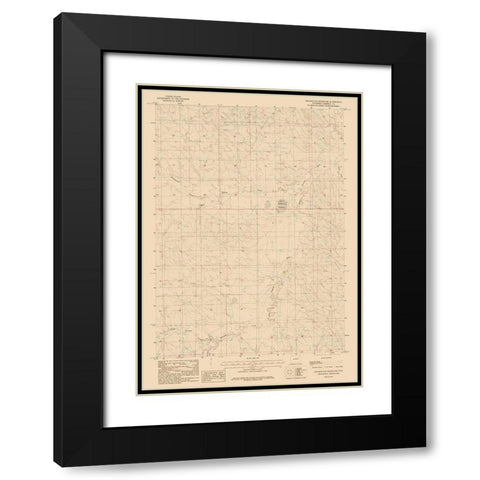 Greasewood Reservoir Wyoming Quad - USGS 1984 Black Modern Wood Framed Art Print with Double Matting by USGS