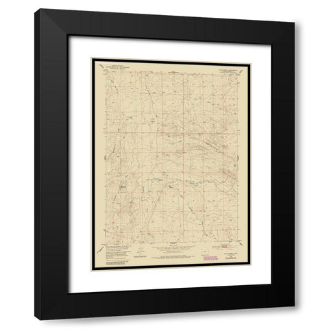 Love Ranch Wyoming Quad - USGS 1952 Black Modern Wood Framed Art Print with Double Matting by USGS