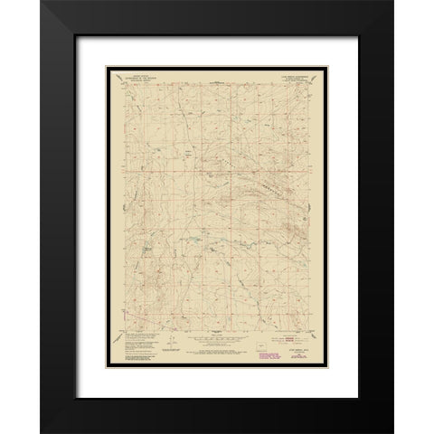 Love Ranch Wyoming Quad - USGS 1952 Black Modern Wood Framed Art Print with Double Matting by USGS