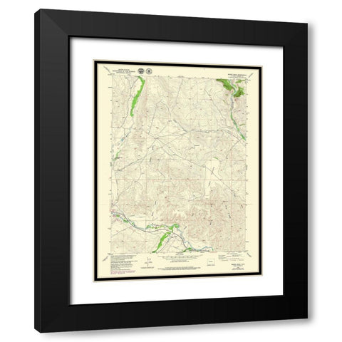 Mason Draw Wyoming Quad - USGS 1956 Black Modern Wood Framed Art Print with Double Matting by USGS