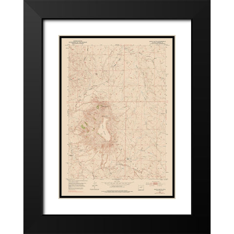 North Butte Wyoming Quad - USGS 1953 Black Modern Wood Framed Art Print with Double Matting by USGS