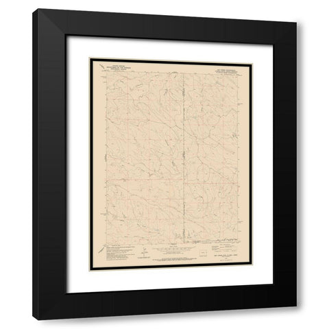 Oak Creek Wyoming Quad - USGS 1978 Black Modern Wood Framed Art Print with Double Matting by USGS